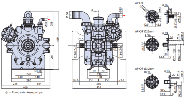 Насос мембранный AR 280 bp C/F (D.32)+CA+C PC+VSR (  ZF468 , ZF1032G ) — изображение 2