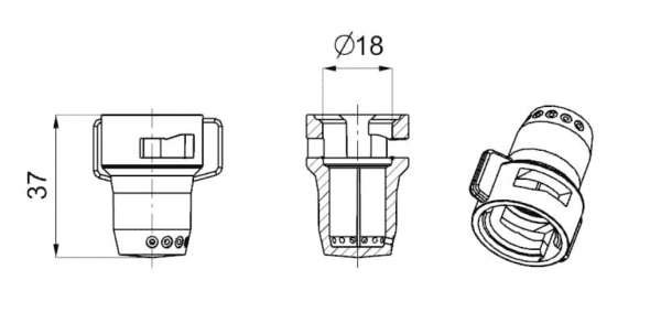 Форсунка для внесения КАС 7-струйная RAU (совместима с фитингом 220578) — изображение 2