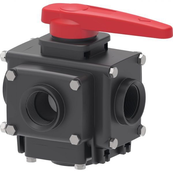 Кран шаровый 5-ти ходовой 2”M-2”M INOX (артикул 4,53257E+82 ) — изображение 1