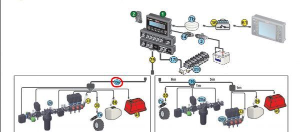 Кабель 7W+G+P-секционные клапана 6 м для BRAVO400SLT — изображение 2